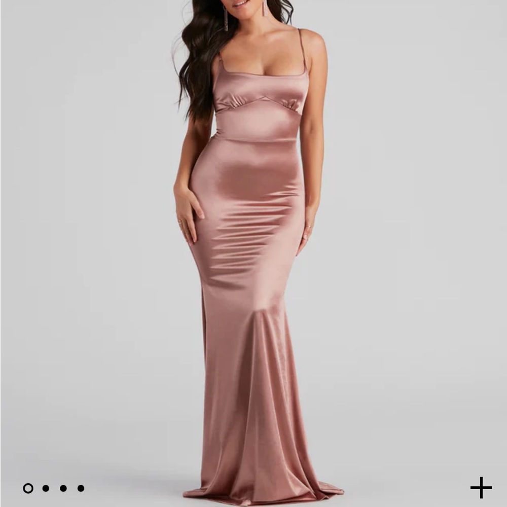Lace up formal dress mauve